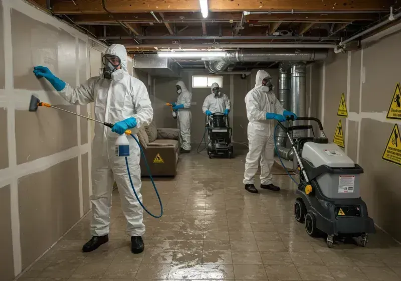 Basement Moisture Removal and Structural Drying process in Lesslie, SC